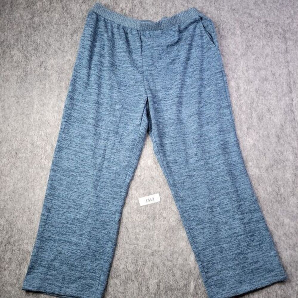 Alfred Dunner Simply Cozy Womens Large Pants Pull On Elastic Waist Blue‎